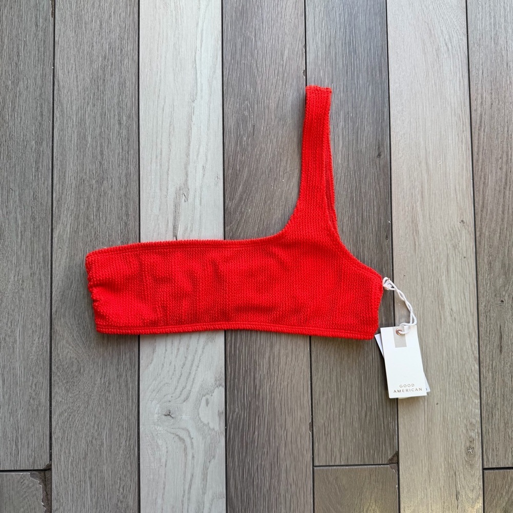 Good American "Always Fits" one-shoulder bikini top